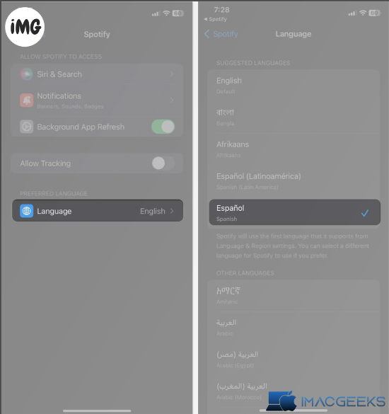 How to change Spotify language setting on iPhone, iPad, & Mac