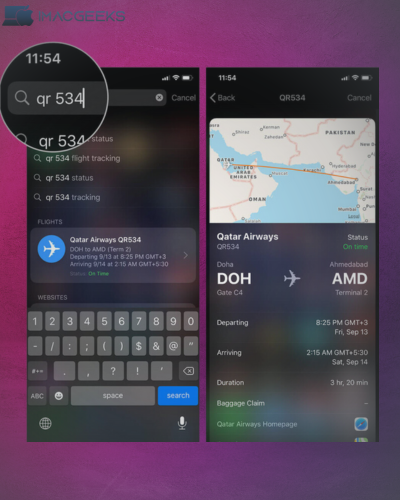 How to Quickly Track Flights on iPhone Using Spotlight Search