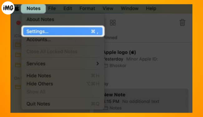 How to change default account for Notes app on iPhone & Mac
