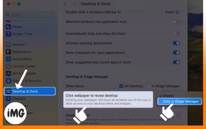 How to disable Click wallpaper to reveal desktop on macOS Sonoma {2024}
