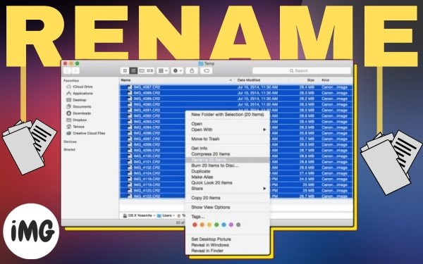 How to batch rename multiple files on the Mac